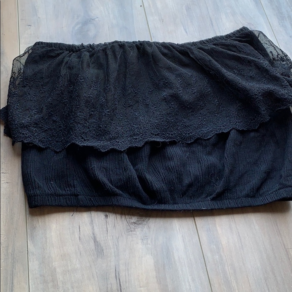 LA Hearts lace strapless shirt